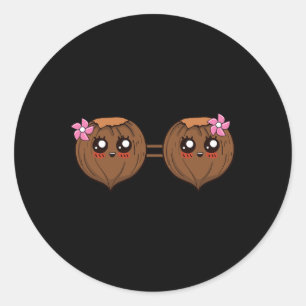 Summer Coconut Bra Halloween Costume Hawaii Aloha  Classic Round Sticker