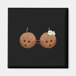 Summer Coconut Bra Halloween Costume Hawaii Aloha Magnet