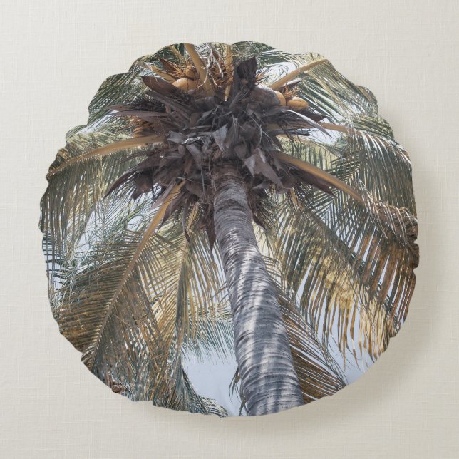 Summer Coconut Chill Palm 1 Round Cushion (Front)
