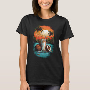 Summer Coconut Drink Aloha Vintage Beach Hawaiian T-Shirt