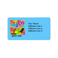 Summer Collage Party Invitation Address Labels