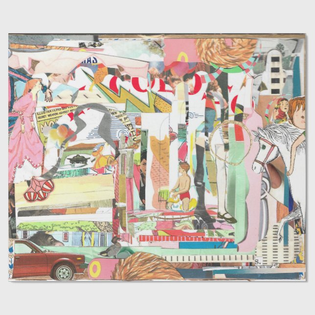 Summer Collage Wrapping Paper  (Flat)