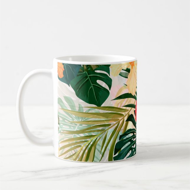 Summer colorful hawaiian seamless pattern with tro coffee mug (Left)