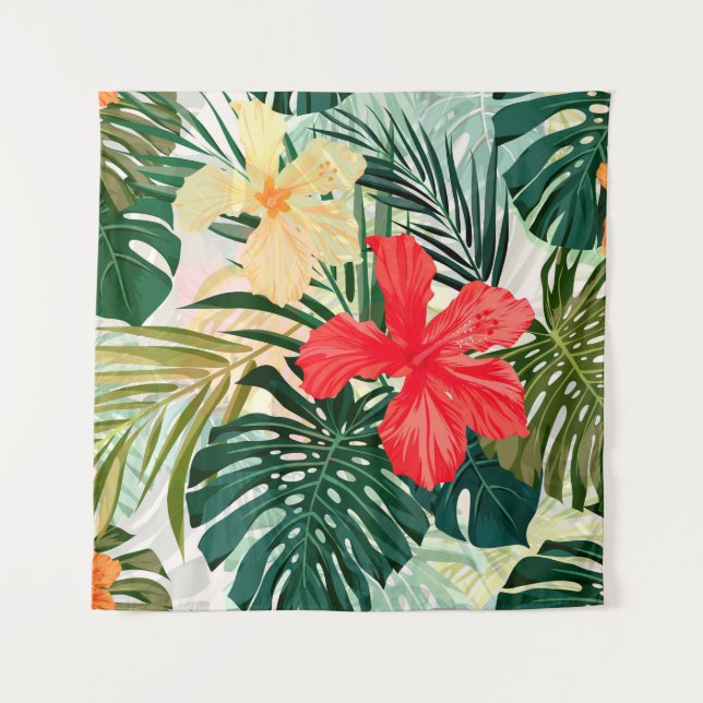 Summer colorful hawaiian seamless pattern with tro tapestry (Front)