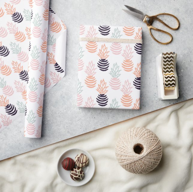 Summer colorful pineapple fruit pattern wrapping paper (Crafts)