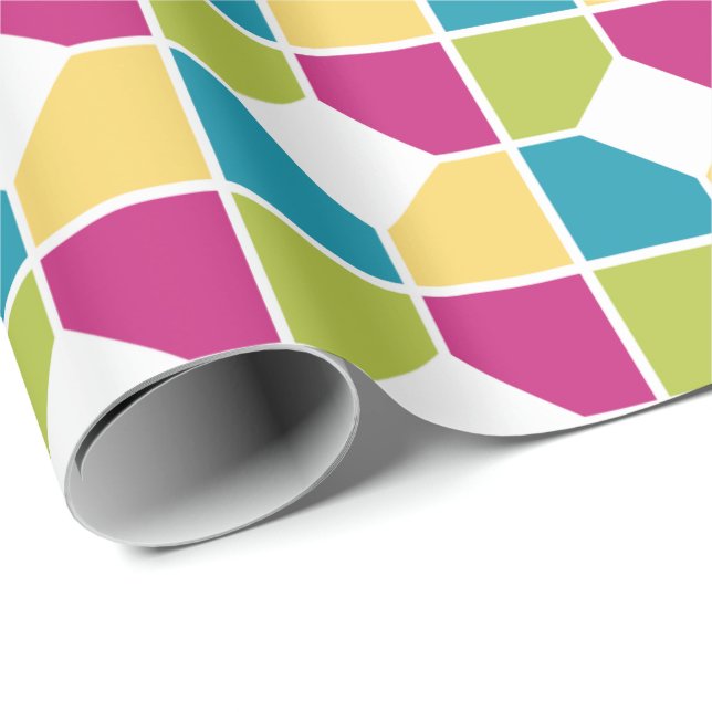 SUMMER COLORS | Mosaic Tile Effect | Geometric Wrapping Paper (Roll Corner)