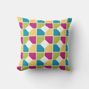 SUMMER COLORS   Quadrants   Geometric Pattern Cushion