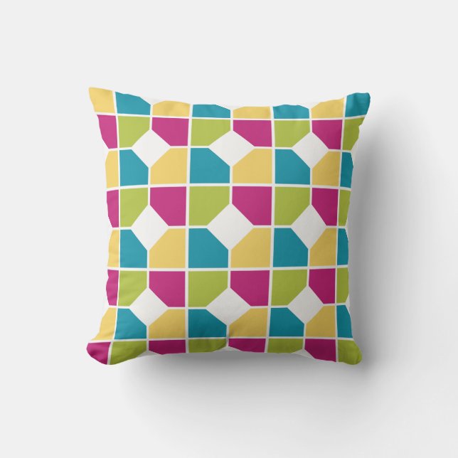 SUMMER COLORS | Quadrants | Geometric Pattern Cushion (Front)