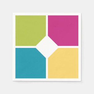 SUMMER COLORS Quadrants Optional Text Paper Napkin