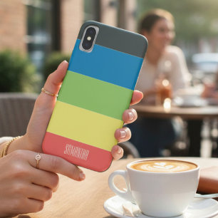 Summer Colour Beach Days Colour Block Monogram iPhone X Case