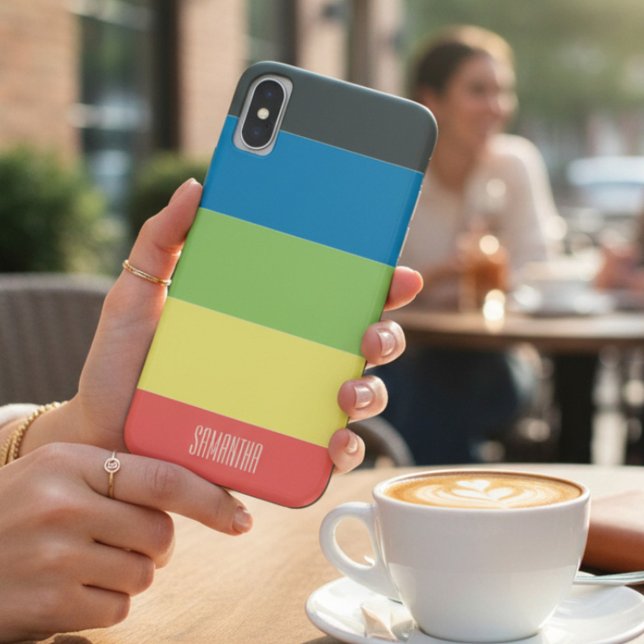 Summer Colour Beach Days Colour Block Monogram Case-Mate iPhone Case (Creator Uploaded)