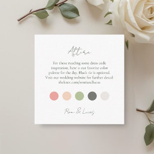 Summer Colour Dot Wedding Attire Dress Code Enclo Enclosure Card