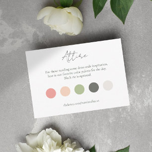 Summer Colour Dot Wedding Attire Dress Code  Enclosure Card