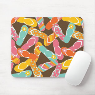 Summer Colourful Fun Beach Whimsical Flip Flops Mouse Pad