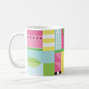Summer colourful mosaic, watermelon kiwi fruit coffee mug