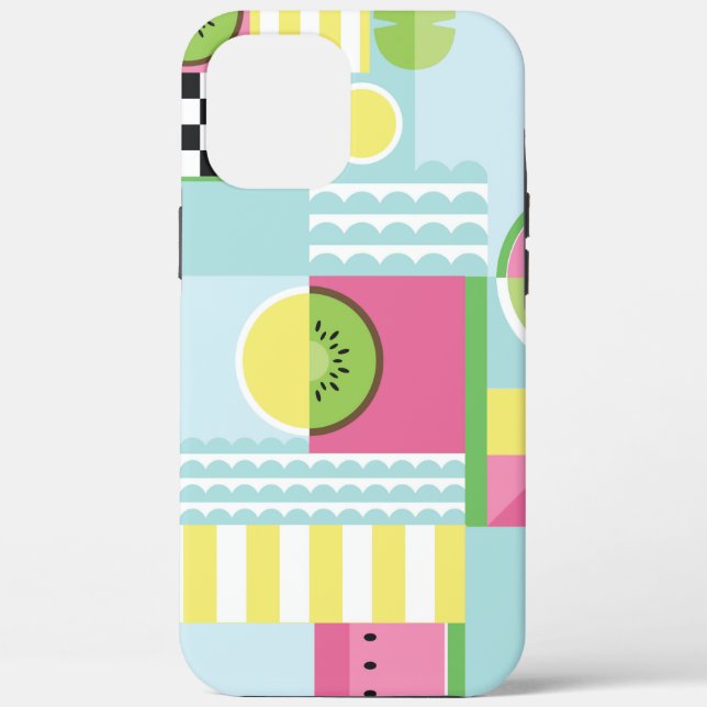 Summer colourful mosaic, watermelon kiwi fruit t Case-Mate iPhone case (Back)
