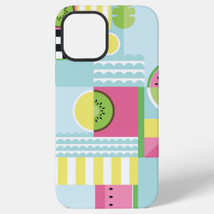 Summer colourful mosaic, watermelon kiwi fruit t iPhone 12 pro max case