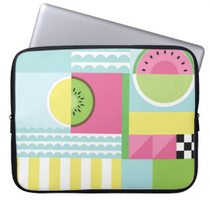 Summer colourful mosaic, watermelon kiwi fruit thr laptop sleeve