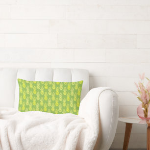 Summer colourful pineapple fruit green pattern lumbar cushion