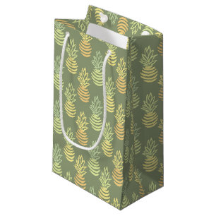 Summer colourful pineapple fruit green pattern small gift bag
