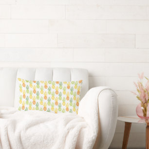 Summer colourful pineapple fruit multicolor patter lumbar cushion