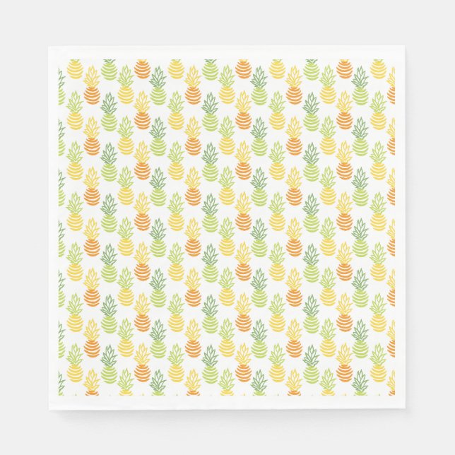 Summer colourful pineapple fruit multicolor patter napkin (Front)