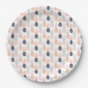 Summer colourful pineapple fruit pattern paper plate
