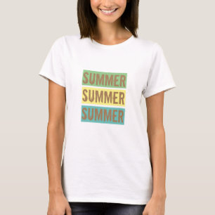 Summer colourful text based cute green yellow blue T-Shirt