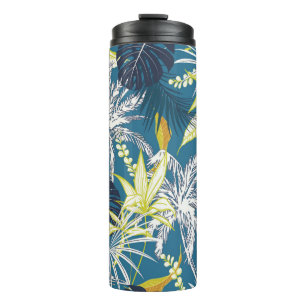 Summer colourful tropical forest leaves and fruits thermal tumbler