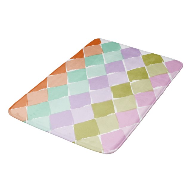  Summer colours pattern diamond Bath Mat (Angled)