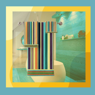 Summer Colours Stripes Bath Towel Set