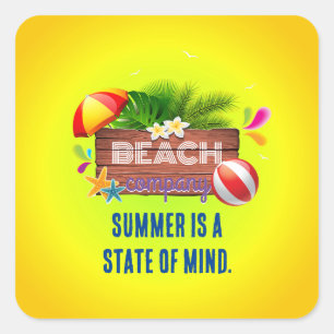 Summer company  square sticker