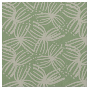 Summer Contemporary abstract bloom lime green dark Fabric