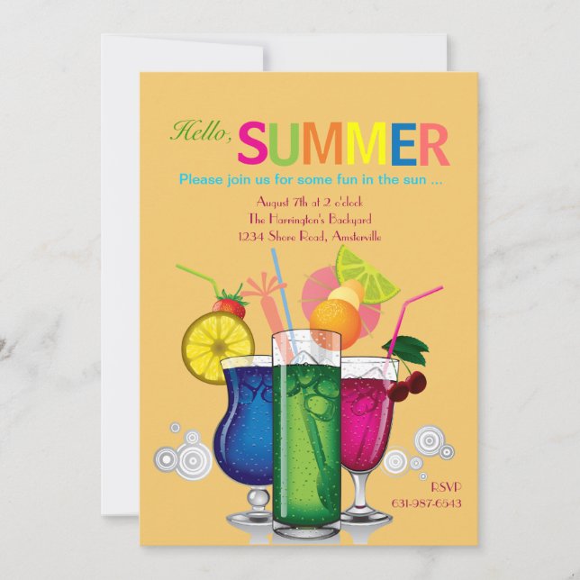 Summer Coolers Invitation (Front)
