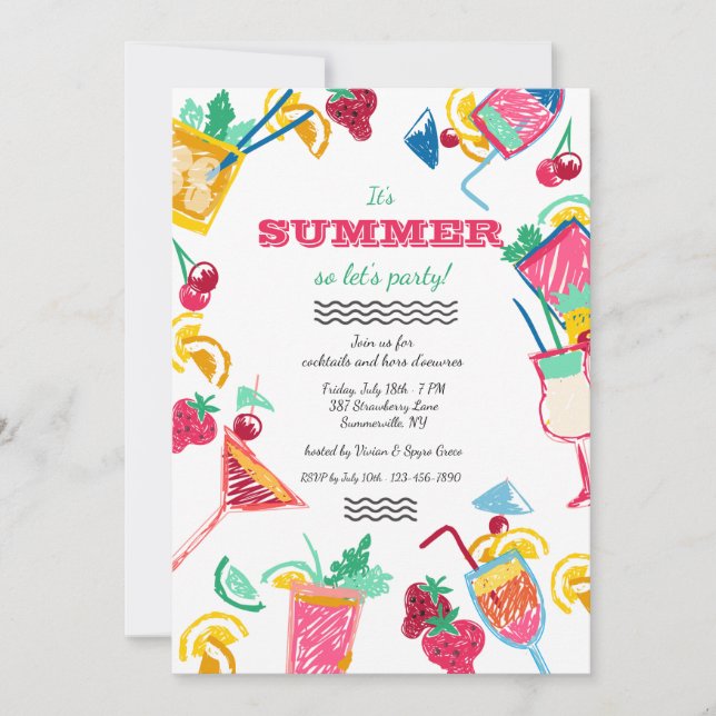 Summer Coolers Invitation (Front)