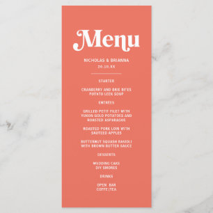 Summer Coral Mexican Wedding Menu