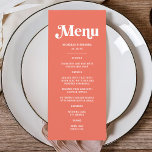 Summer Coral Mexican Wedding Menu<br><div class="desc">Perfect for a peach wedding and ideal for a sunset wedding theme. This peach wedding theme blends seamlessly with a sunset themed wedding, creating a beautiful harmony of colours. Imagine an orange and pink wedding that embodies the essence of summer. Our menu is designed for an apricot wedding, emphasizing a...</div>