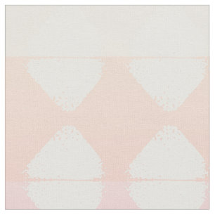 Summer Coral & White Triangle Brush Stroke Stamps Fabric