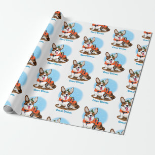 Summer Corgi Wrapping Paper