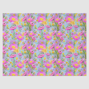 Summer Cottage Garden Blue Tissue Paper