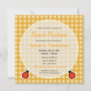 Summer country fun sweet sixteen birthday invitation