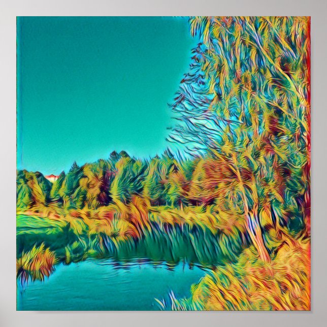 Summer Countryside Landscape A4 Poster (Front)