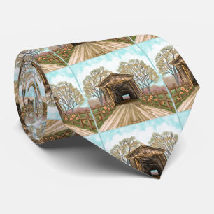 Summer Covered Bridge Tie