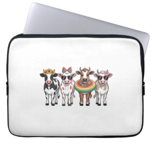 Summer Cows , Beach Farm Laptop Sleeve
