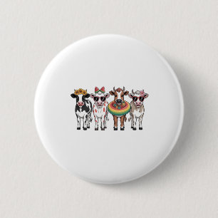 Summer Cows PNG, Beach Farm 6 Cm Round Badge