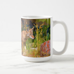 Summer Coyote Wildlife Painting Coffee Mug