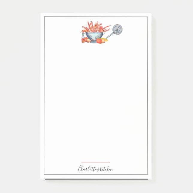 Summer Crawfish Boil Family Cookout Reunion Custom Post-it Notes (Front)