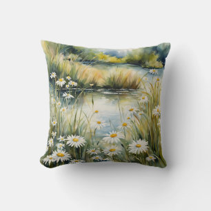 Summer Creek Wildflowers Nature Country  Cushion