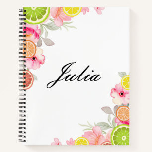 SUMMER CUSTOM NAME CITRUS FRUITS NOTEBOOK