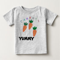 Summer Cute Carrots Yummy Baby Grey